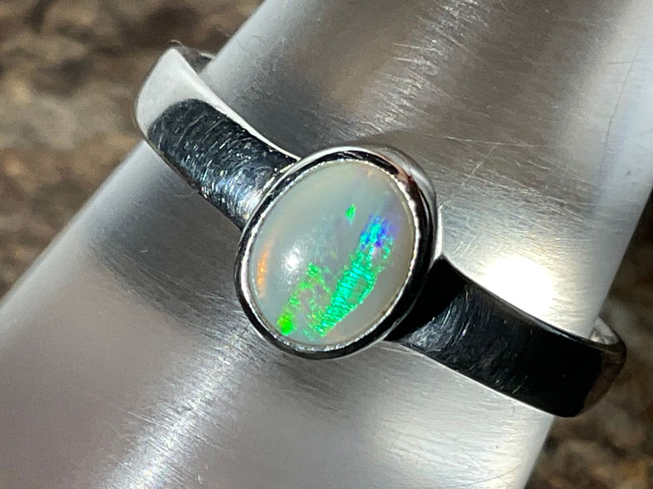 Natural Australian Coober Pedy Opal Ring 13.60 Carat